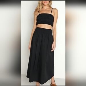Faithfull the Brand Black A-Line Skirt